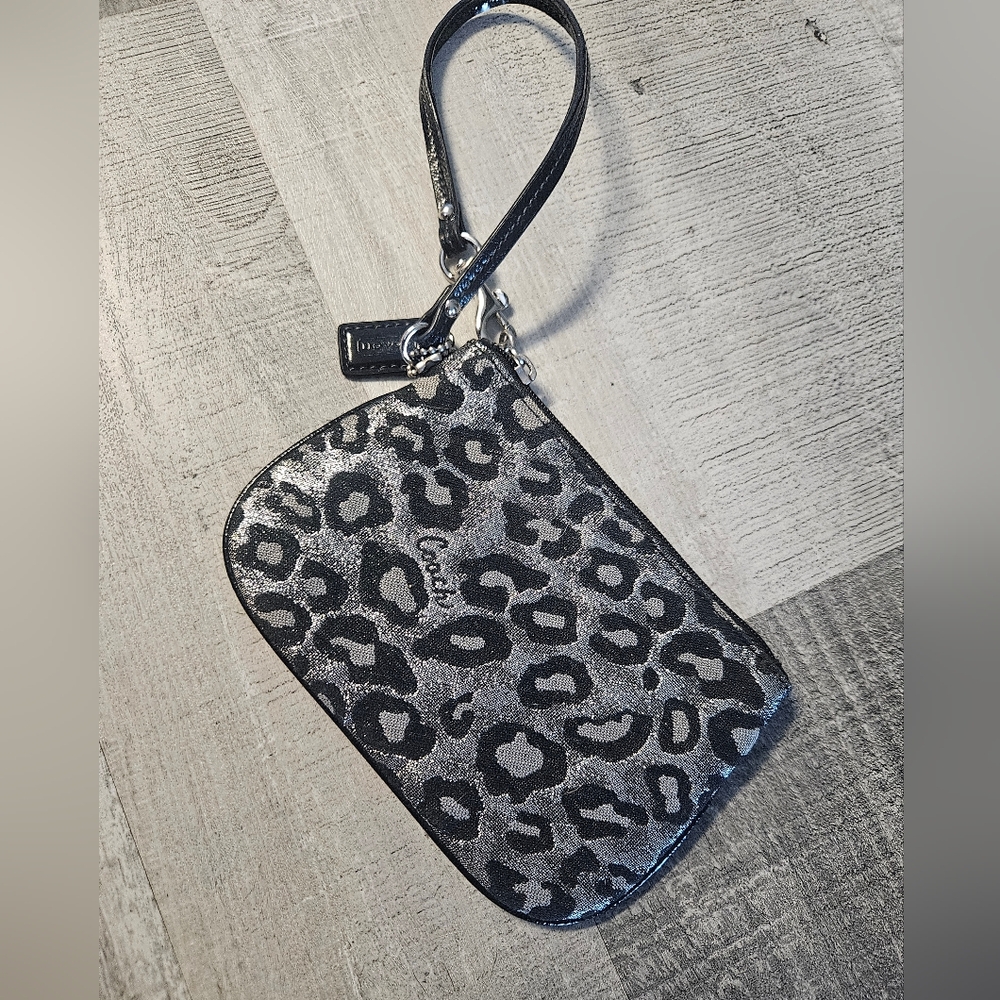 Coach Leopard Print Wristlet Clutch